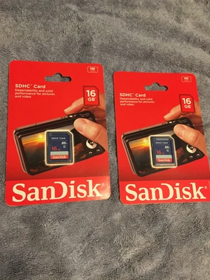 SanDisk 16GB Class 4 SD SDHC Flash Memory Card 16G SDSDB-016G-A46C New 2 Pack! - Image 1 of 2
