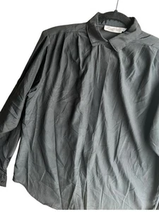 Blusa Vintage Stuart Lang Negra Retro Secretaria Glam Gótica Satén Talla 10 - Imagen 1 de 6