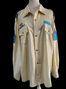Men's CAVI Military Style-Shirt/Button-Men Sz 4XL-Yellow - Picture 1 of 10