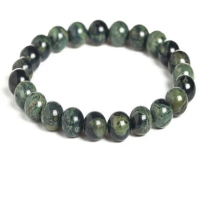 Pulsera de cuentas redondas de jaspe Kambaba natural Foto 1 de 2