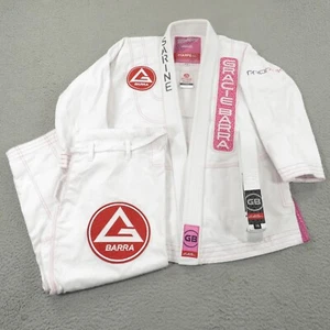 Gracie Barra GI F2 Blanco Pro Rosa Jiu Jitsu BJJ Kimono Pantalones Cinturón Mujer Equipamiento - Imagen 1 de 22