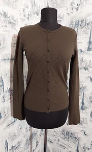 Marithe Francois Girbaud Womens Top S US 6 D 38 Khaki Button Front Cardigan π - Picture 1 of 10