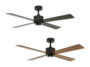 DC ceiling fan with LED light and remote control Newport Black 137 cm 54" - Picture 1 of 7