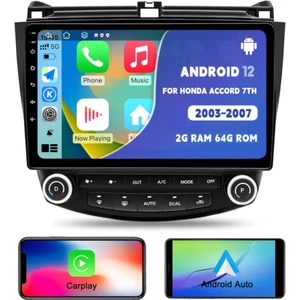 64GB Android 12 Car Stereo Radio For Honda Accord 2003-2007 WIFI Carplay GPS RDS - Picture 1 of 15