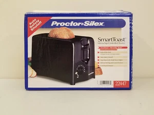 Proctor Silex SmartToast WIDE SLOT Microchip Controlled Toaster 22447 Black - Picture 1 of 14