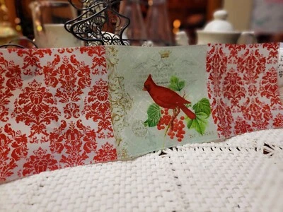 Winter Cardinal Glass 3 Section Serving Tray Christmas Decor - Image 1 of 4