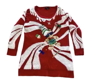 33 Grad hässlicher Weihnachtspullover Lebkuchen Wirbel Damen 2X Pullover Urlaub - Bild 1 von 6