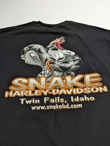 Harley Davidson T-Shirt Herren XL Schwarz Snake Twin Falls Idaho Doppelseitig... - Bild 1 von 14