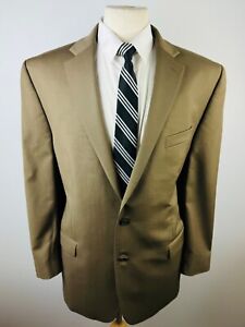 Ralph Lauren Mens 44L Solid Brown Soft 100% Wool Blazer Sport Coat Suit Jacket