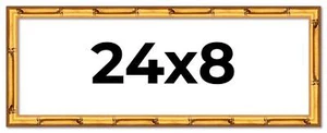 24x8 Frame Gold Bamboo Solid Wood Picture Frame | 1 Inch Moulding Width | Interi - Picture 1 of 10