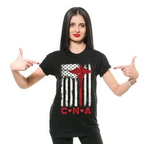 CNA Flag Shirt American CNA Shirt Certified Nursing Assistant Shirt Nurse Shirts - Picture 1 of 8