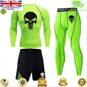 Mens GYM Workout Compression Running Sports Top Pants Base Layer shorts Leggings - Picture 1 of 14