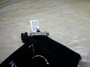 HOLSTED JEWELERS CZ GOLDTONE HOOP CLIP ON EARRINGS NEW - Picture 1 of 6