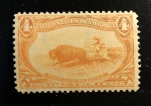 US Stamp #287, Trans-Mississippi 4c,  MRG, NH, VF. - Picture 1 of 6