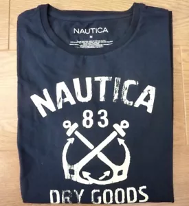 Nautica T Shirt 83 Men Dry Goods NYC Sailing Supplies Navy Blue Size M - Picture 1 of 8