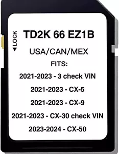 ✅2021 2022 2023 Mazda 3 CX-5 CX-9 CX-30 CX-50 Navigation SD Card Map TD2K66EZ1B - Picture 1 of 1
