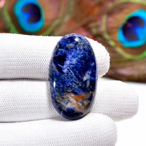 100% Natural Sodalite Oval Shape Cabochon Loose Gemstone 35 Ct 35X20X7 mm CG-180 - Picture 1 of 4
