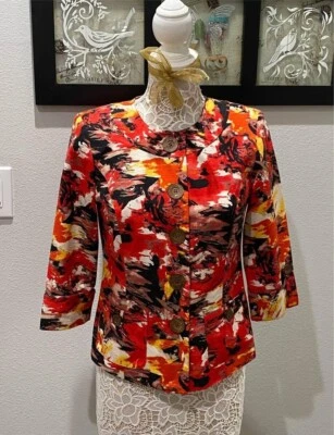 Chaqueta Birch Hill Vintage Para Mujer Estampada Roja - S Foto 1 de 4