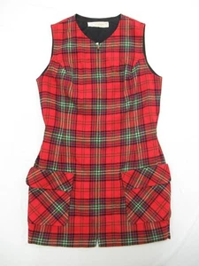 Vestido Pendleton Vintage a Cuadros Niñas Talla 11-12 Lana Garra Cremallera Rojo Búfalo Verde - Imagen 1 de 7
