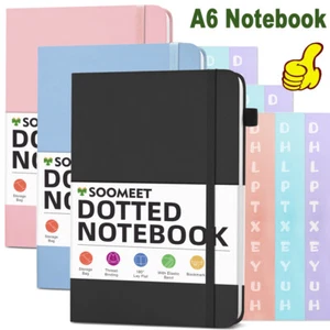 A6 PU Leather Bullet Dotted Journal Binder Notebook Hardcover Dot Grid Notebook - Picture 1 of 18