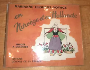 ENFANTINA ILLUSTRIERTES MALALBUM MARIANNE CLOUZOT IN NORWEGEN 1948 KARTE - Bild 1 von 4