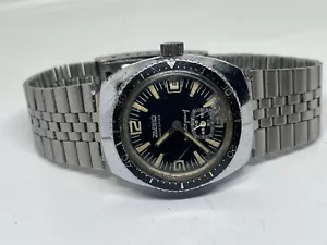 1970er Zafiro Ancre 15 Rubis Vintage Diver HAU Handaufz. Datum läuft gut Germany - Bild 1 von 6