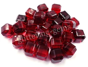 50-55 Ct Only 1 Piece Natural Blood Red Ruby Cube Cut Certified Loose Gems M25 - Picture 1 of 8