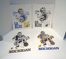 Set of Four 1980 Michigan Wolverines 9½" x 12½" Sports Football Posters