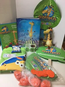 Toys R Us Geoffrey's Birthday Club Items - Props Tablecloth Balloons Book ETC - Picture 1 of 11