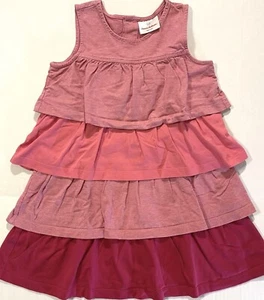 HANNA ANDERSSON Pink Tiered Sleeveless 100% Cotton Dress Girls Size 110 / 5T US - Picture 1 of 6