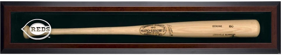 Cincinnati Reds Logo Brown Framed Single Bat Display Case - Image 1 of 1