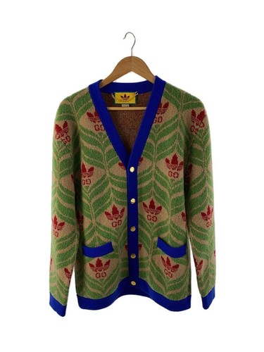 GUCCI Cardigan (Spesso) L Lana BEG Modello All Over 723089