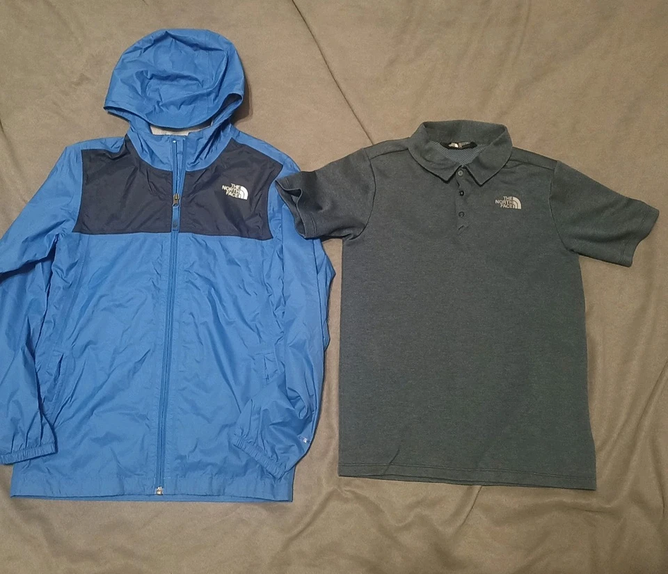 Boys The North Face Bundle Size L 12 To 13 Years Rain Coat Jacket And Polo Top - Image 1 of 4