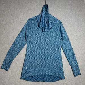 Maglione Athleta Blu Space Dye Tranquillità Foderato in Pile Collo a Imbuto Tg S - Foto 1 di 8