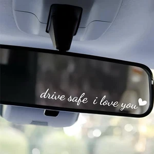 Drive safe, I love you❤️ Blanco Espejo Retrovisor Adhesivo Calcomanía Coche Camión Pegatina - Imagen 1 de 2