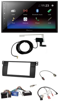 Pioneer DAB Lenkrad Bluetooth 2DIN USB Autoradio für BMW 3er 2002-2006 E46 schwa - Bild 1 von 4