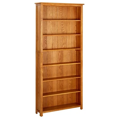 Bookcase Natural Oak Solid Oak Wood, MDF 78.7 in height Bookcase - Image 1 of 4