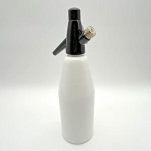 De Colección iSi 1L Sifón de Soda Seltzer Botella Cepillado Blanco Aluminio Austria 1995 Bar - Imagen 1 de 10