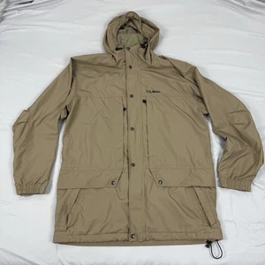 Giacca a vento vintage LL Bean full zip kaki giacca uomo taglia M alta foderata in rete con cappuccio - Foto 1 di 13