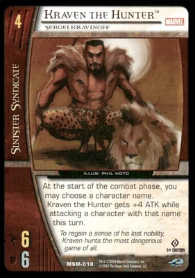 Kraven the Hunter 2004 Marvel vs System Spider-Man TCG Card (NM) - Image 1 of 2