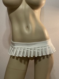 Sexy Micro Mini White Pleated Skirt Lingerie Exotic Dancer Stripper Fans Only