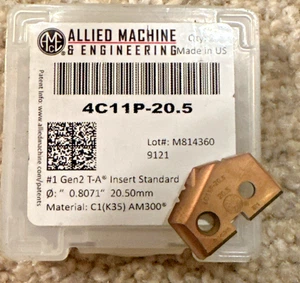 Allied Spade Drill Insert .8071” 20.5mm Seat Size 1 Gen 2 T-A Carbide 132* AMEC - Picture 1 of 4