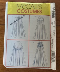 Disfraz histórico sin cortar McCall's 4698 patrón de costura Misses L-XL capas capucha - Imagen 1 de 3
