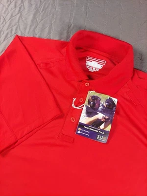 511 Tactical Performance Polo Shirt Mens Large Range Red Gusseted Anti-Snag NWT - Image 1 of 4