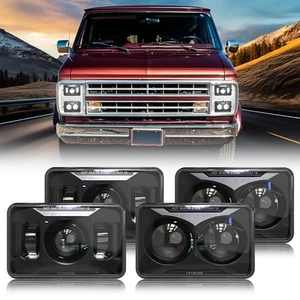 Nuevo Faro Proyector LED Hi-Lo 4x6" Más Brillante 4 Piezas para Chevy G20 1988-1991 - Imagen 1 de 12