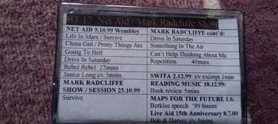 DAVID BOWIE 1999 2000 UK RADIO Compilation cassette tape Net Aid Mark Radcliffe - Image 1 of 3