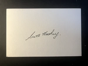 TARJETA BLANCA FIRMADA SCOTT HOOKEY - EX JUGADOR DE CRICKET AUSTRALIANO - Imagen 1 de 1
