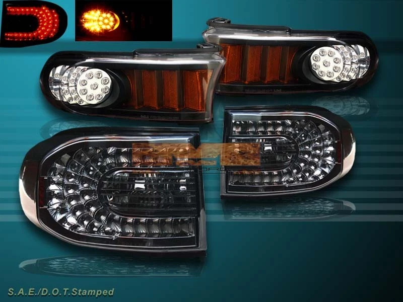2007-2010 TOYOTA FJ CRUISER LED TAIL LIGHTS SMOKE + BLACK LED PARKING LIGHTS - Image 1 of 1