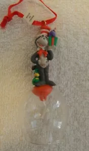 VINTAGE NIB The Cat in the Hat Glass Christmas Ornament/Bell (Avon,1998) - Picture 1 of 6