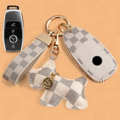 Car Key Fob Case Cover Shell For Mercedes Benz A C E S Class GLS CLA PU Leather